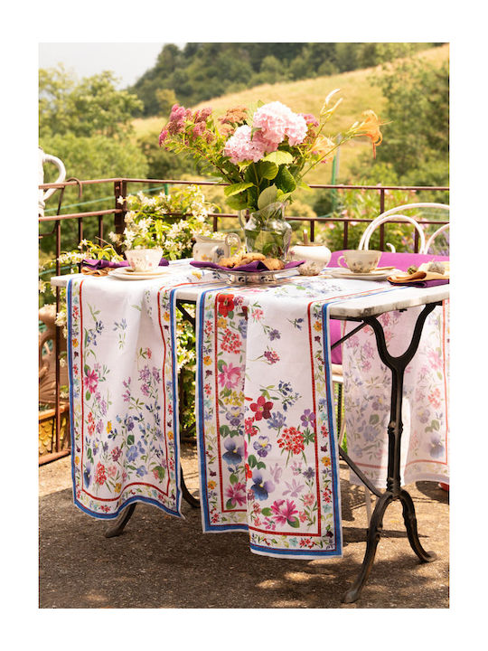 Tessitura Toscana Telerie Linen Table Runner Pink