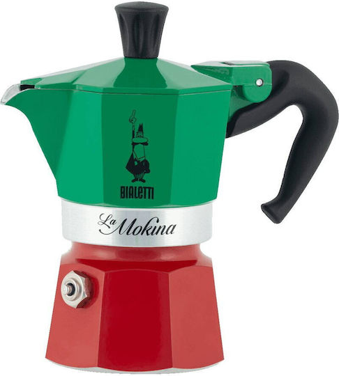 Bialetti La Mokina Italia Tricolore Espresso Pot 1 Cup Multicolour
