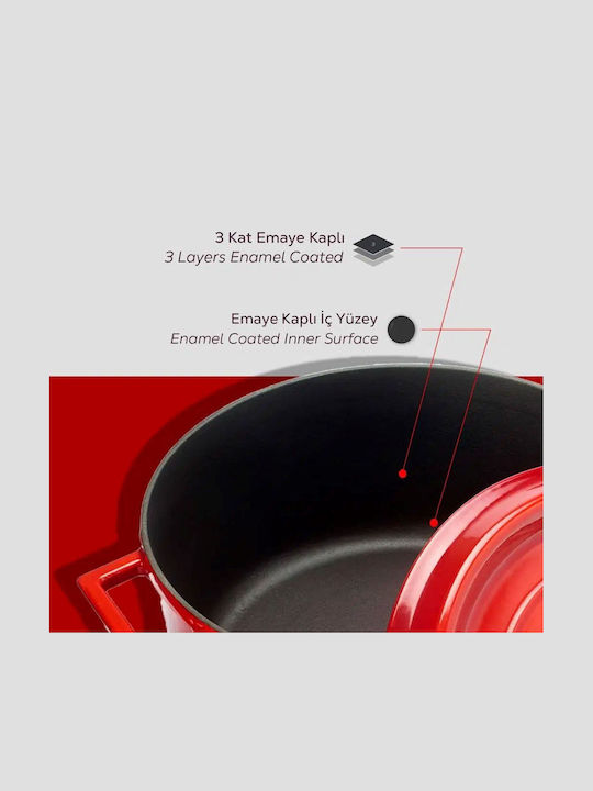 Ready Deep Pot made of Cast Iron 9.8lt / 32cm