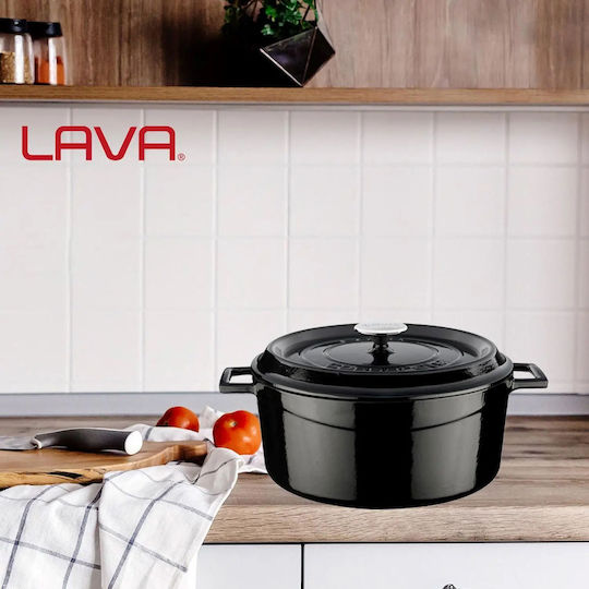 Lava Тенджера Тренди Дълбока от Чугун 6.71л / 28см Черна