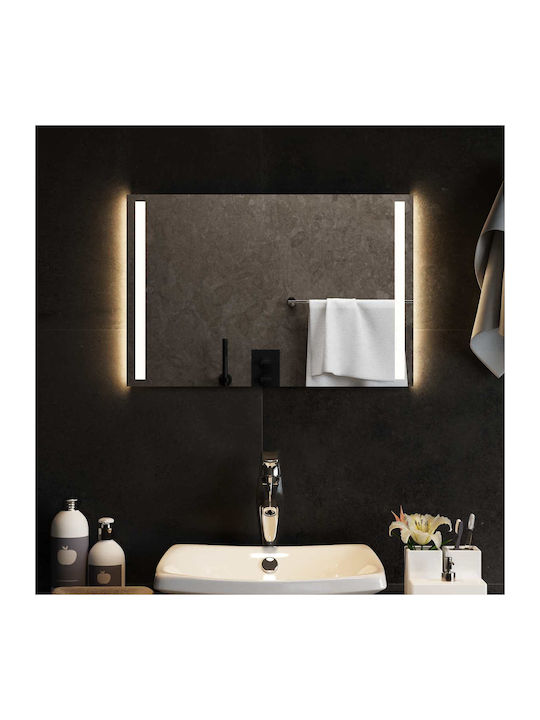 vidaXL Καθρέπτης Μπάνιου Led 60x40cm Διάφανος