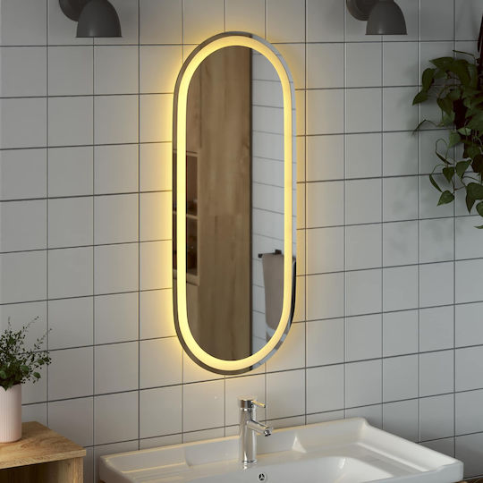 vidaXL Καθρέπτης Μπάνιου Led 90x40cm Διάφανος