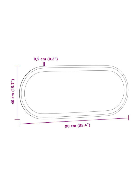 vidaXL Oglindă de baie Led 90x40cm Transparentă