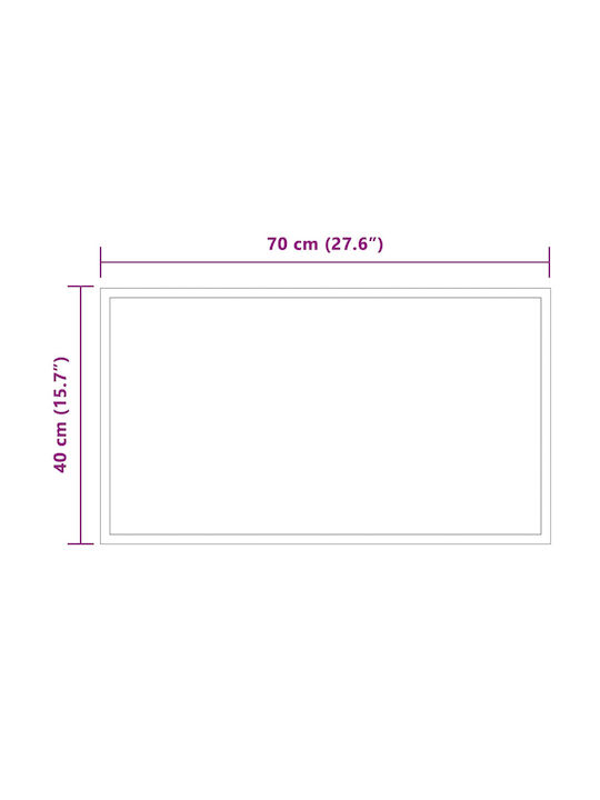 vidaXL Oglindă de baie Led 70x40cm Transparentă