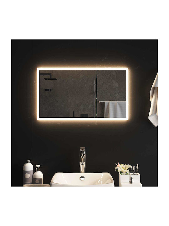 vidaXL Oglindă de baie Led 70x40cm Transparentă
