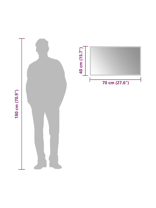vidaXL Oglindă de baie Led 70x40cm Transparentă