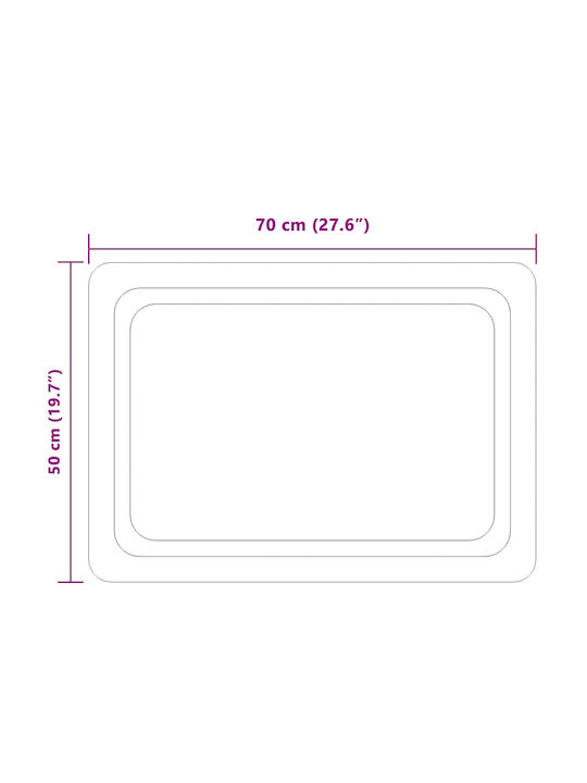vidaXL Oglindă de baie Led 70x50cm Transparent