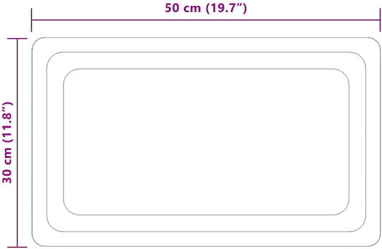 vidaXL Огледало за баня LED 50x30cm Прозрачен