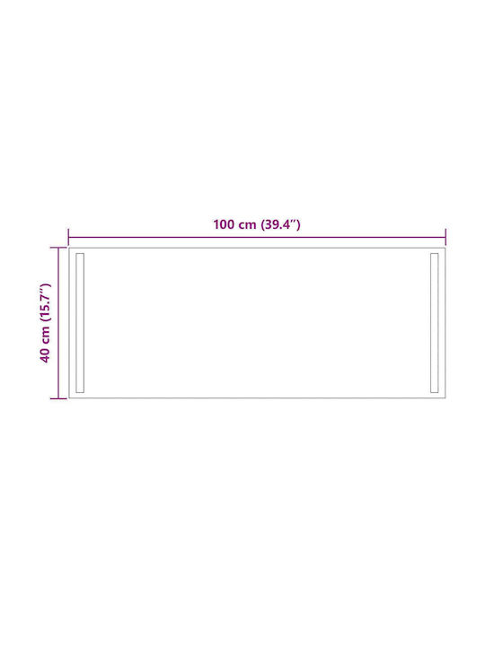 vidaXL Badezimmerspiegel Led 100x40cm Transparent