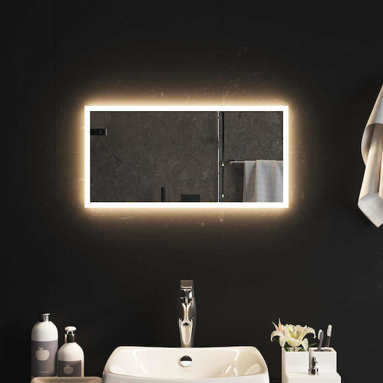 vidaXL Огледало за баня LED 60x30cm Прозрачен