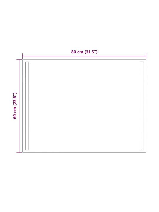 vidaXL Badezimmerspiegel Led 80x60cm Transparent