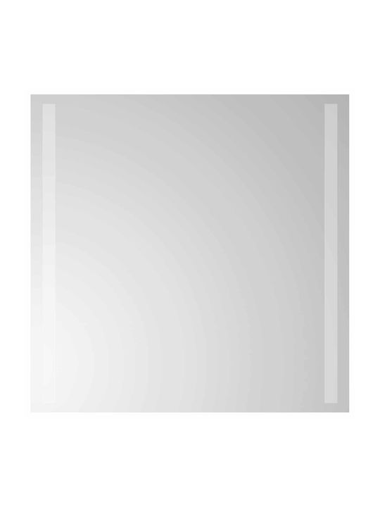 vidaXL Oglindă de baie Led 50x50cm Transparentă