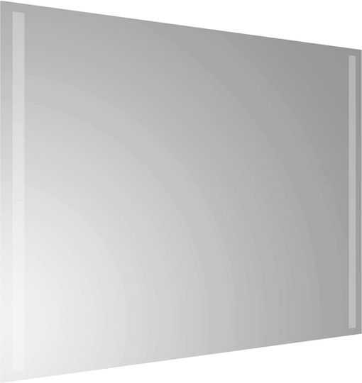 vidaXL Oglindă de baie Led 80x60cm Transparentă