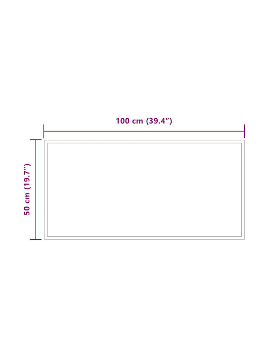 vidaXL Огледало за баня LED 100x50cm Прозрачен