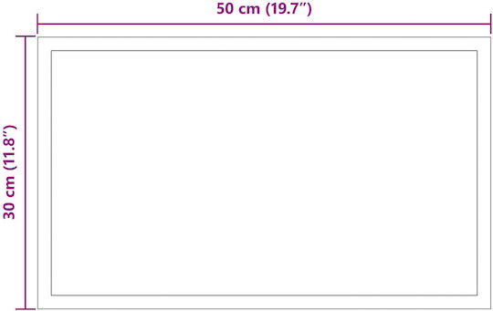 vidaXL Καθρέπτης Μπάνιου Led 50x30cm Διάφανος