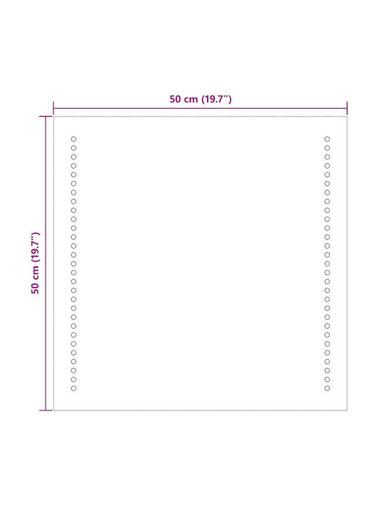 vidaXL Καθρέπτης Μπάνιου Led 50x50cm Διάφανος