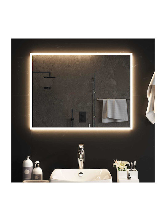 vidaXL Badezimmerspiegel Led 80x60cm Transparent