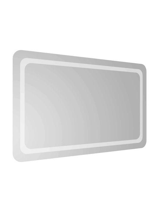 vidaXL Огледало за баня LED 100x60cm Прозрачен