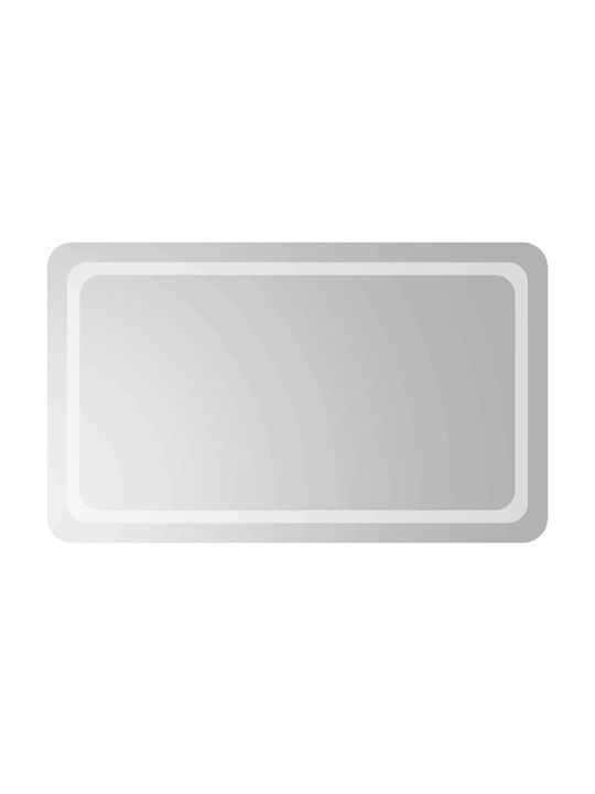 vidaXL Огледало за баня LED 100x60cm Прозрачен
