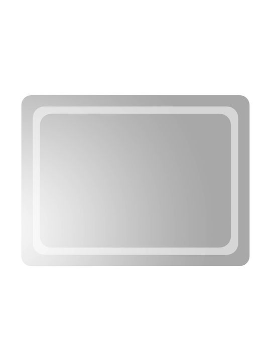 vidaXL Огледало за баня LED 80x60cm Прозрачен