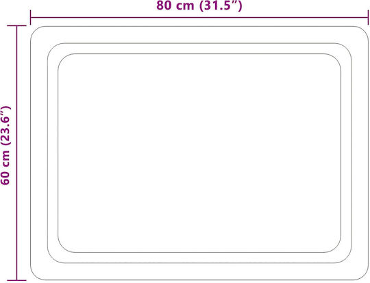 vidaXL Badezimmerspiegel Led 80x60cm Transparent