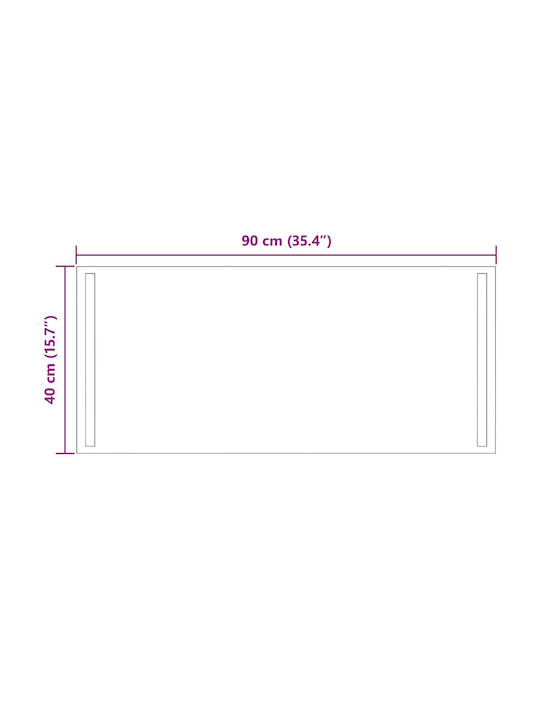 vidaXL Badezimmerspiegel Led 90x40cm Transparent