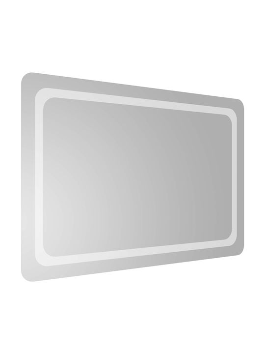 vidaXL Oglindă de baie Led 90x60cm Transparentă