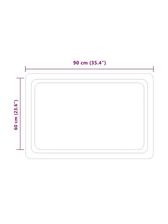 vidaXL Oglindă de baie Led 90x60cm Transparentă