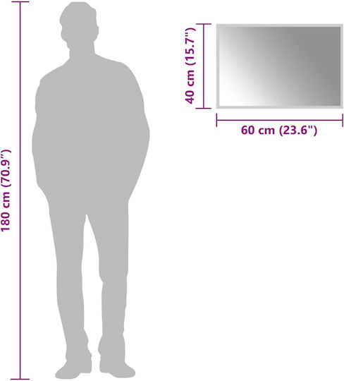 vidaXL Καθρέπτης Μπάνιου Led 60x40cm Διάφανος