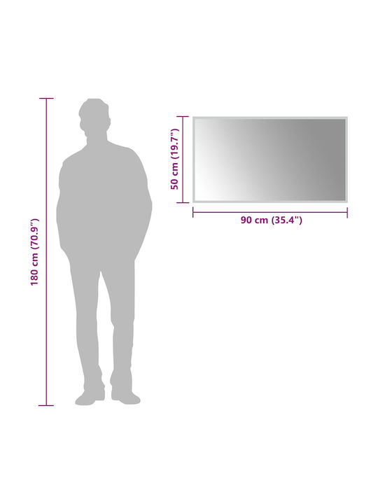 vidaXL Oglindă de baie Led 90x50cm Transparentă