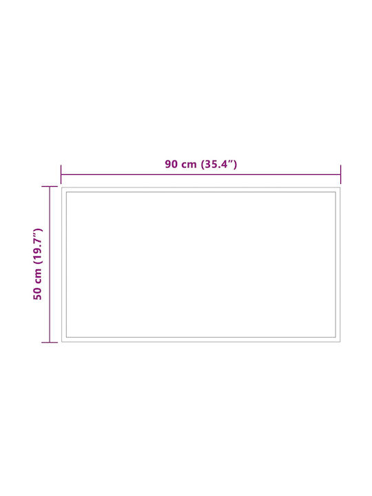 vidaXL Oglindă de baie Led 90x50cm Transparentă