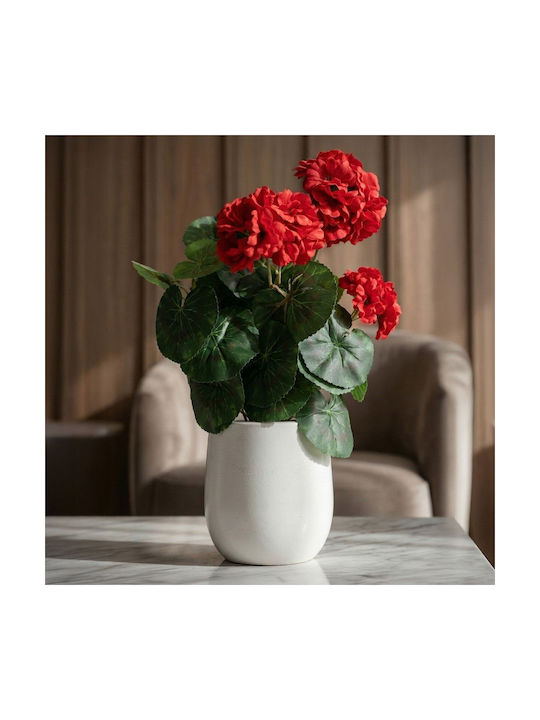Plantă Artificială în Ghiveci Mic Mușcată Red 38cm Iliadis