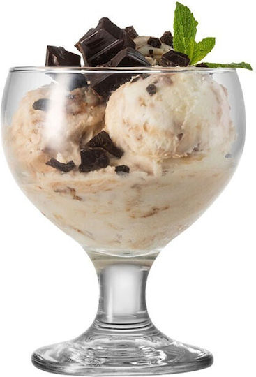 Borgonovo Palm Ice Cream Serving Bowl Round Glass Transparent with Diameter 12cm