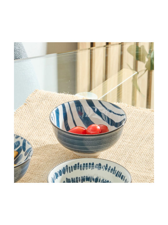Atmosphera Round Serving Bowl Made of Blue Porcelain with a Diameter of 15cm