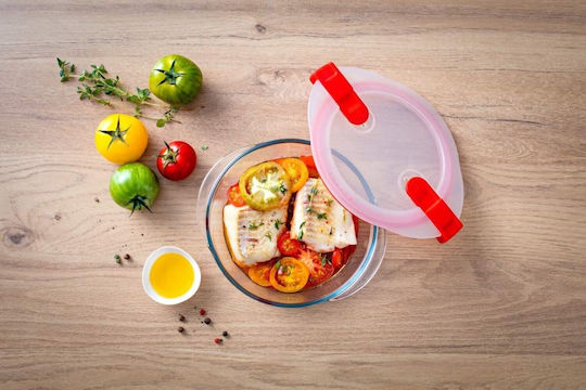 Pyrex Cook & Heat Set Glas Mittagsboxen Rot 21x18cm 5 Stück