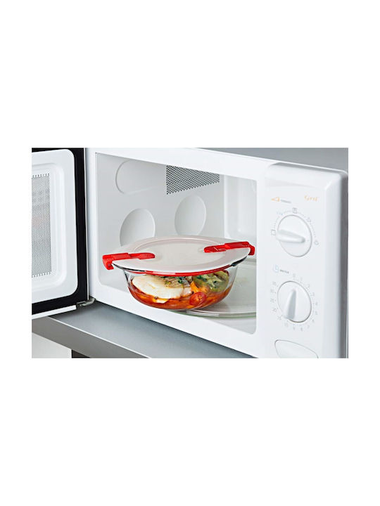 Pyrex Cook & Heat Σετ Δοχεία Φαγητού Γυάλινα Κόκκινα 21x18cm 5τμχ