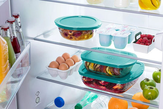 Pyrex Кутия за обяд Стъкло Зелен Подходяща за микровълнова фурна 2700мл 1бр