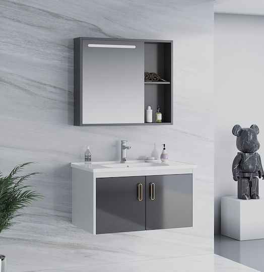 Martin Πάγκος με Νιπτήρα & Καθρέπτη με Φως White/anthracite