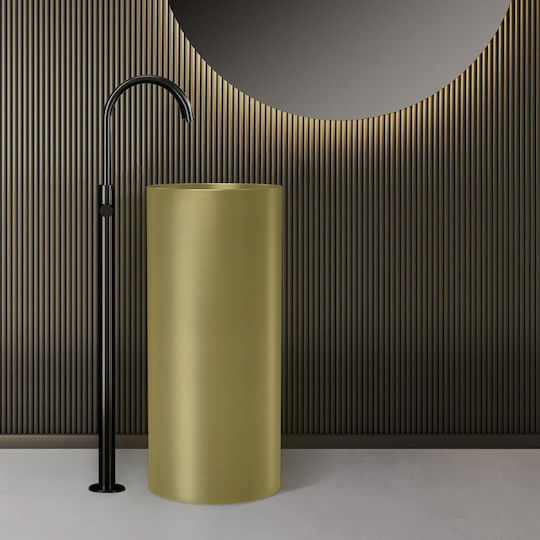 Karag Επικαθήμενος Νιπτήρας Πορσελάνης 38x38x85cm Oro