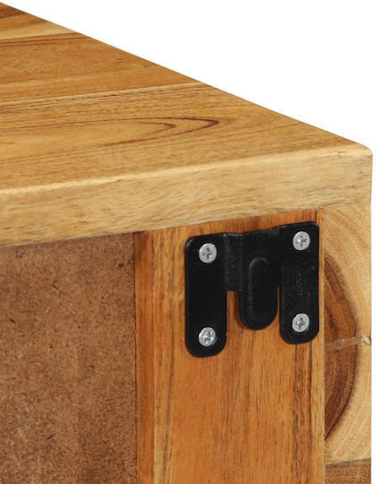 Bedside Tables Made of Solid Wood Beige 2 Pieces 40x30x19cm