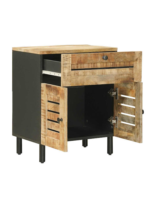 Bedside Table Made of Solid Wood Beige 50x33x60cm