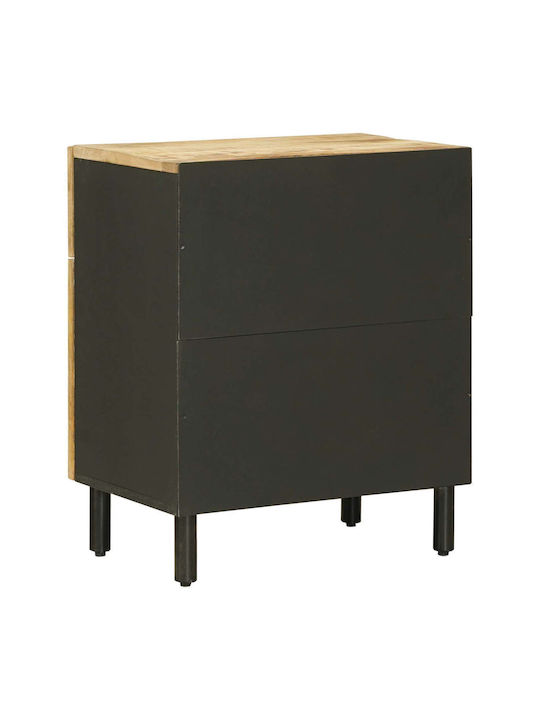 Bedside Table Made of Solid Wood Beige 50x33x60cm