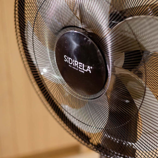 Sidirela Ανεμιστήρας Ορθοστάτης 80W Διαμέτρου 46cm Μαύρος