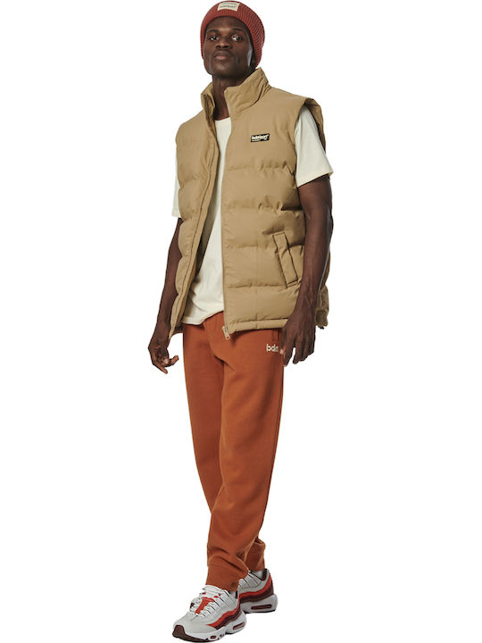 Sleeveless Jacket Puffer Brown
