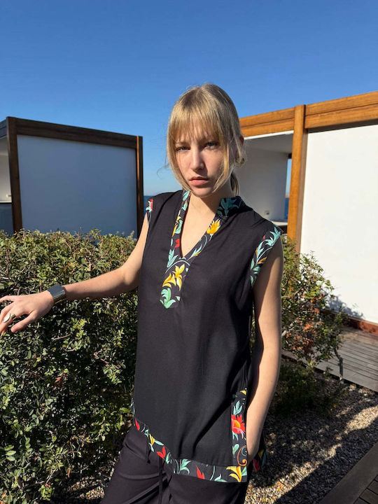 Women's Black Set with Trousers in Relaxed Fit