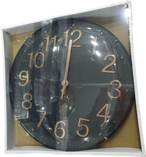 Стенен часовник Пластмаса Черен 30x3.5см