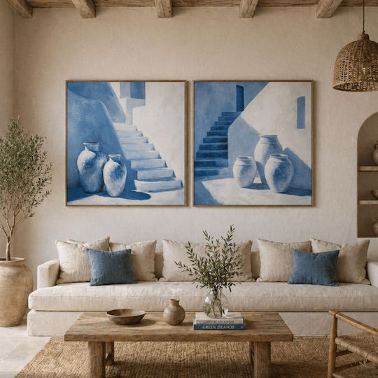 Iliadis Greek Island Πίνακας σε Καμβά 80x80cm