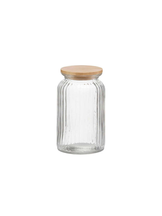 Andrea House Allgemeine Verwendung Glasvase mit Deckel Weiß 1200ml 1Stück