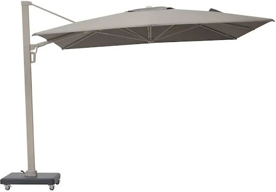 Hängender Aluminium-Garten- und Terrassen-Sonnenschirm Beige 3x3.5m