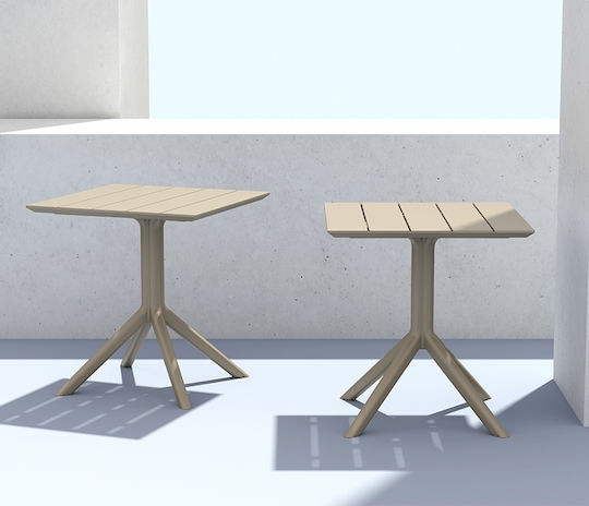 Paris Square Kitchen Table Taupe 70x70x74cm